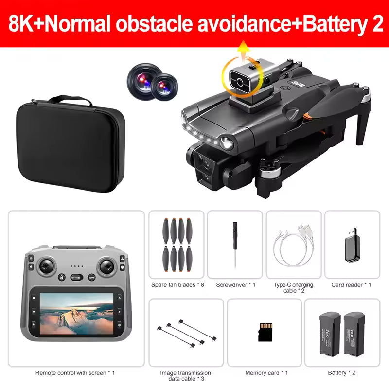 Xiaomi V198MAX GPS Drone 8K Professional Camera Aerial FPV Brush Laser Obstacle with Large Screen Remote Control Folding Dron