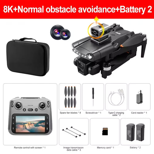 Xiaomi V198MAX GPS Drone 8K Professional Camera Aerial FPV Brush Laser Obstacle with Large Screen Remote Control Folding Dron