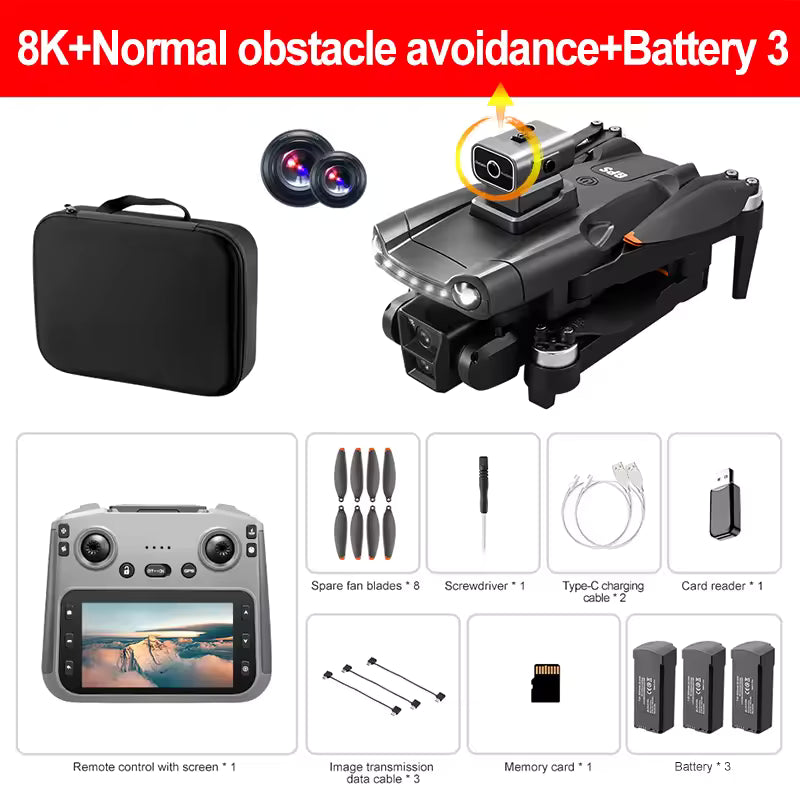 Xiaomi V198MAX GPS Drone 8K Professional Camera Aerial FPV Brush Laser Obstacle with Large Screen Remote Control Folding Dron
