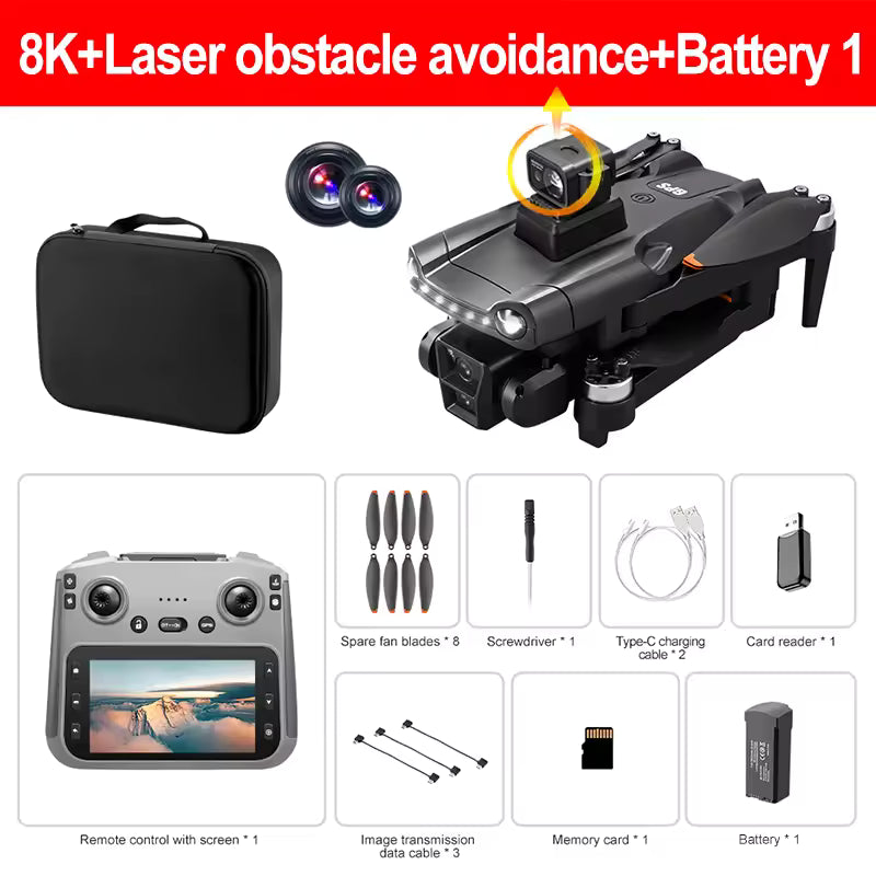 Xiaomi V198MAX GPS Drone 8K Professional Camera Aerial FPV Brush Laser Obstacle with Large Screen Remote Control Folding Dron