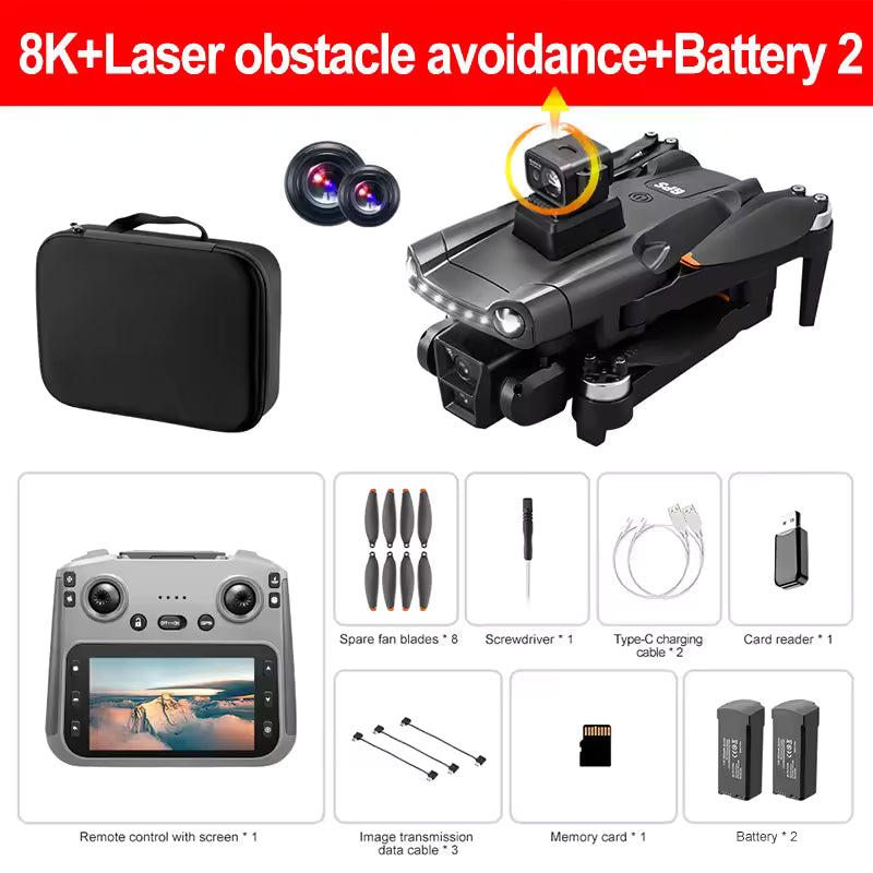 Xiaomi V198MAX GPS Drone 8K Professional Camera Aerial FPV Brush Laser Obstacle with Large Screen Remote Control Folding Dron