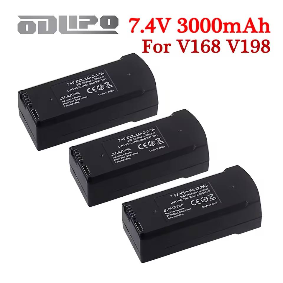 Original 7.4V 3000Mah Drone Lipo Battery For V198 V198PRO V198MAX V168PRO V168MAX GPS Drones Quadcopter Battery Accessories